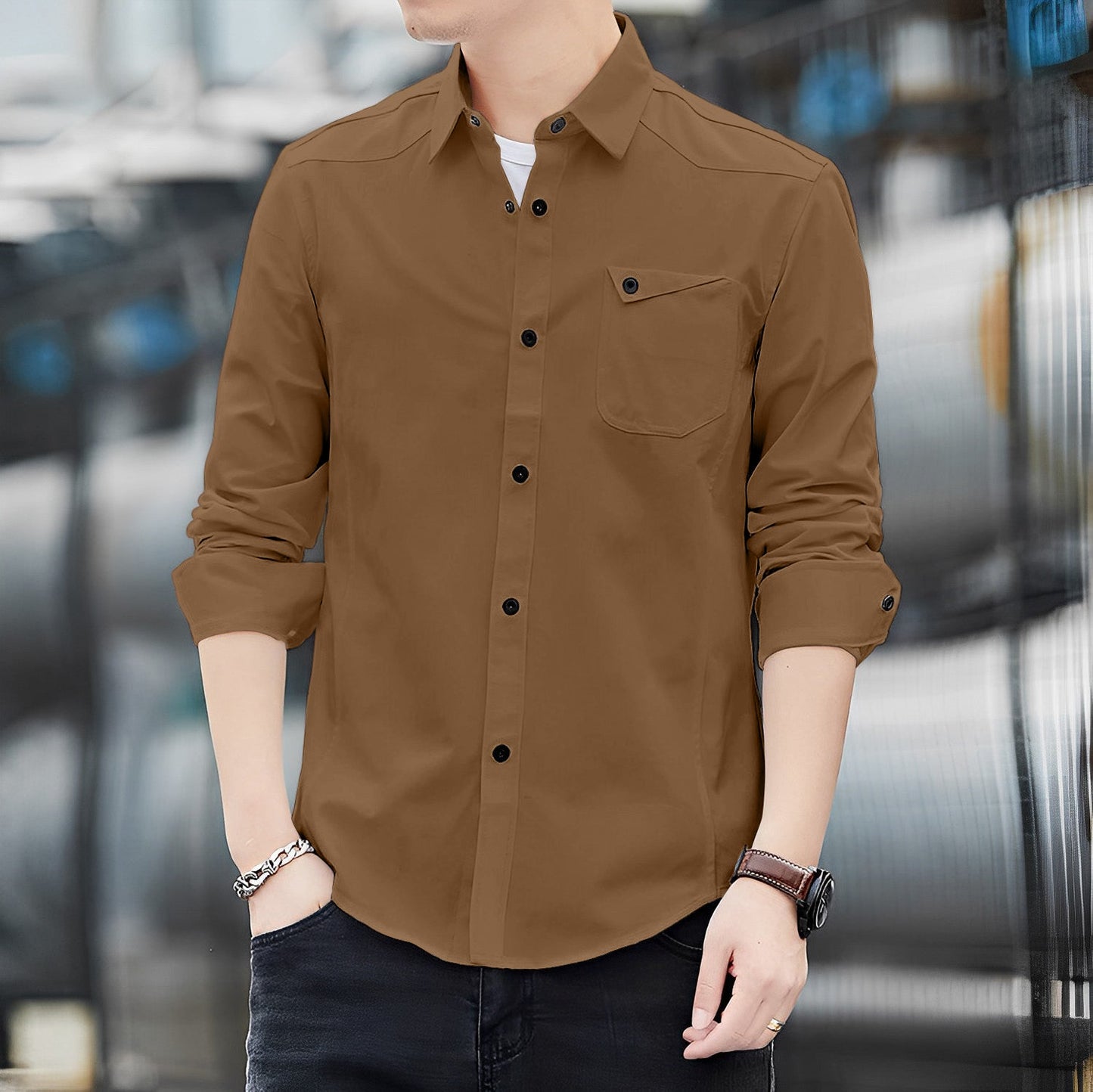 Italian Style Premium RFD Brown Shirt by Italian Vega®