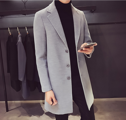 Light Grey Wool and Blends Trench Over Coat by ITALIAN VEGA® (Winter Special)