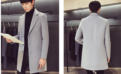 Light Grey Wool and Blends Trench Over Coat by ITALIAN VEGA® (Winter Special)
