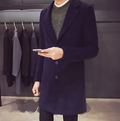 Navy Blue Wool and Blends Trench Over Coat by ITALIAN VEGA® (Winter Special)