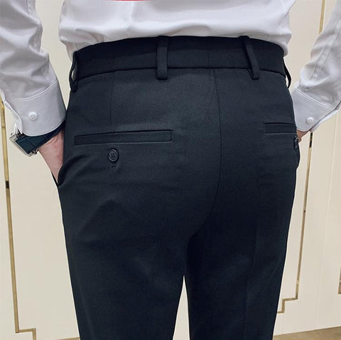 BLACK ITALIAN FLAT FRONT MENS WOOL DRESS PANTS HAND TAILORED :: MEN'S DRESS  PANTS :: ITALSUIT