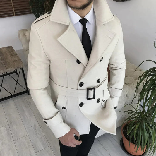 Arctic Biege Double Breasted Coat by ITALIAN VEGA®