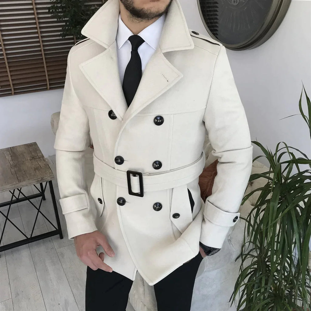 Arctic Beige Double Breasted Over Coat by ITALIAN VEGA® (Winter Special)
