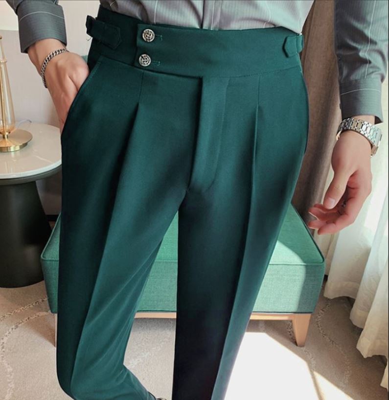 Bottle Green Signature Buttoned Gurkha Pants by ITALIAN VEGA® – Italian ...