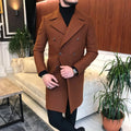 Frost Slim Fit Brown Double Breasted Wool Over Coat by ITALIAN VEGA® (Winter Special)