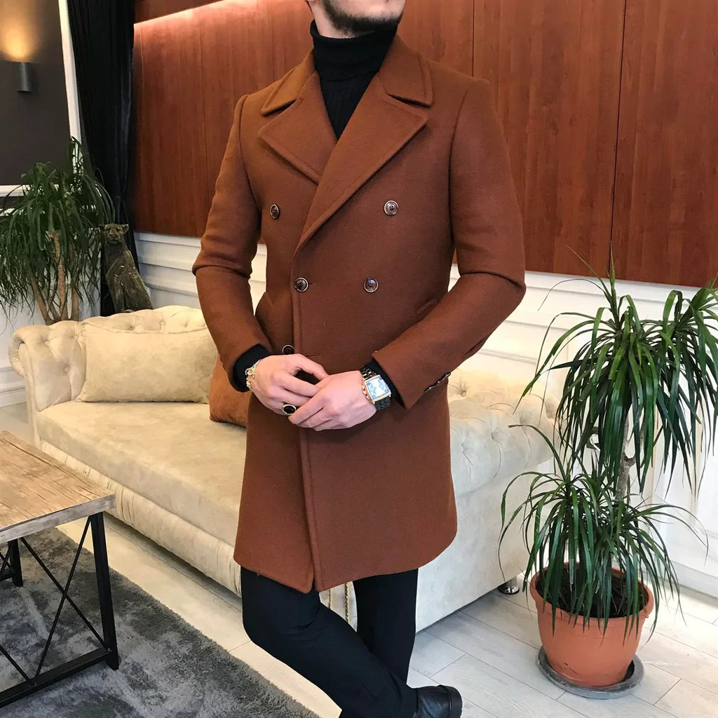 Double breasted 2025 coat long