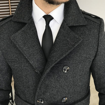 Arctic Charcoal Double Breasted Over Coat by ITALIAN VEGA® (Winter Special)