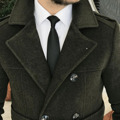 Arctic Dark Green Double Breasted Over Coat by ITALIAN VEGA® (Winter Special)