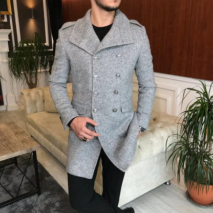 Alaska Ash Grey Double Breasted Over Coat by ITALIAN VEGA® (Winter Special)