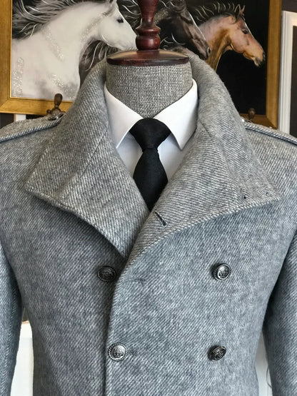 Alaska Ash Grey Double Breasted Over Coat by ITALIAN VEGA® (Winter Special)