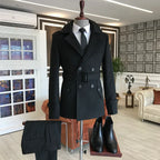 Arctic Black Double Breasted Over Coat by ITALIAN VEGA® (Winter Special)
