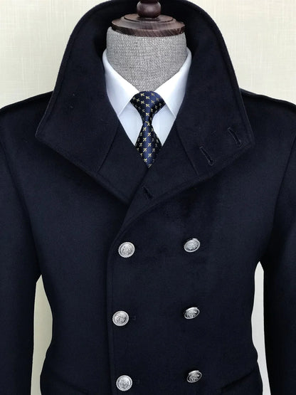 Alaska Dark Blue Double Breasted Over Coat by ITALIAN VEGA® (Winter Special)