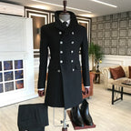 Alaska Black Double Breasted Over Coat by ITALIAN VEGA® (Winter Special)