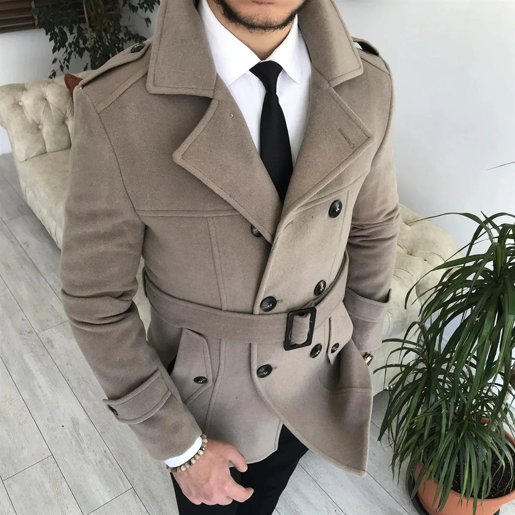 Double button sale trench coat